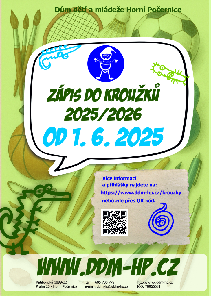 Zápis kroužků 2025/2026 od 1. 6. 2025